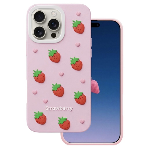 Apple iPhone 16 Pro Max Strawberry hátlap tok (Rózsaszín)
