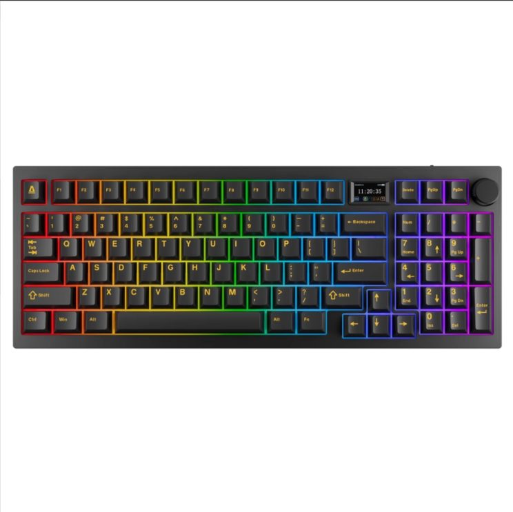 AVAX GM03 PRO 98% Gasket RGB Tri-mode mechanikus billentyűzet (Fekete) - Gateron yellow kapcsoló, magyar kiosztás