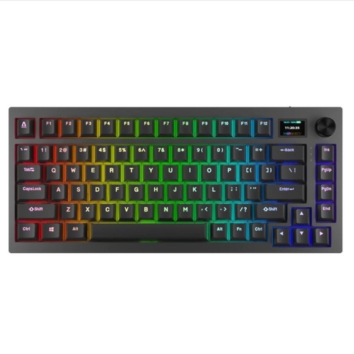 AVAX GM02 PRO 75% Gasket RGB Tri-mode mechanikus billentyűzet (Fekete) - Gateron brown kapcsoló, magyar kiosztás