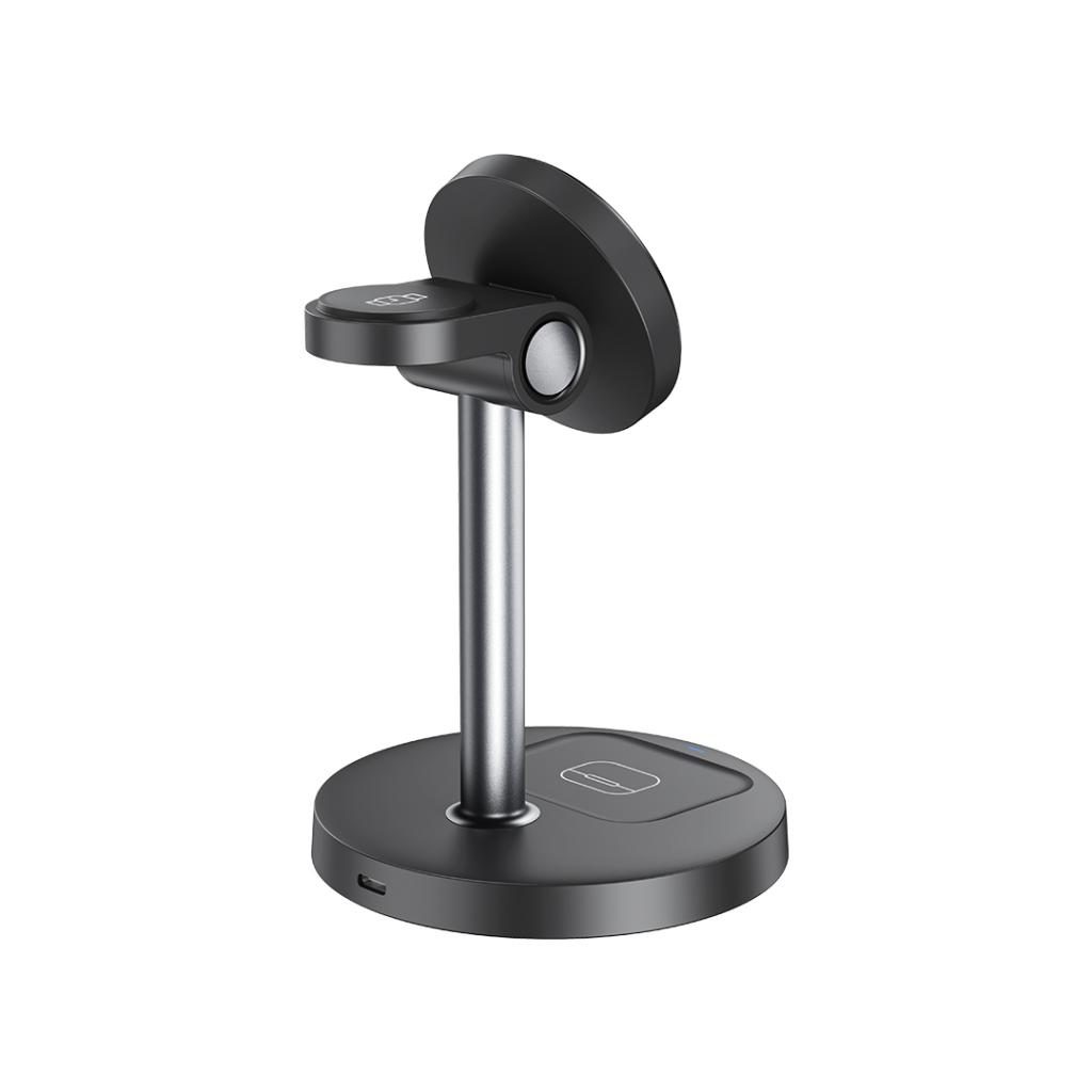 XO CX038 3-in-1 asztali vezeték nélküli töltő (Fekete) - 15W