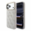 Apple iPhone 18 Pro Max Guess Leather 4G Gold Frame Embossed MagSafe bőr védőtok (Rózsaszín) (GUHMP18XP4MSEGCP)
