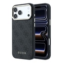 Apple iPhone 18 Pro Max Guess Leather 4G Gold Frame MagSafe bőr védőtok (Fekete) (GUHMP18XG4GFCK)