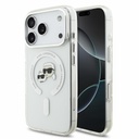 Apple iPhone 18 Pro Karl Lagerfeld IML and Choupette Heads Metal Frame MagSafe védőtok (Fehér)