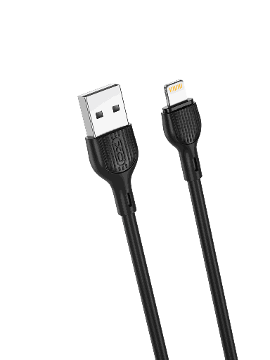 XO NB200 USB-A - Lightning adat- és töltőkábel (Fekete) - 2m, 2.1A