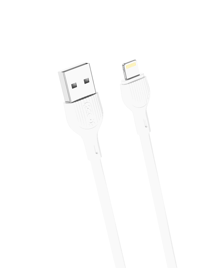 XO NB200 USB-A - Lightning adat- és töltőkábel (Fehér) - 2m, 2.1A