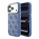 Apple iPhone 18 Pro Guess Leather 4G Gold Frame Embossed MagSafe bőr védőtok (Kék) (GUHMP18LP4MSEGCB)