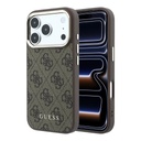 Apple iPhone 18 Pro Guess Leather 4G Gold Frame MagSafe bőr védőtok (Barna) (GUHMP18LG4GFCW)