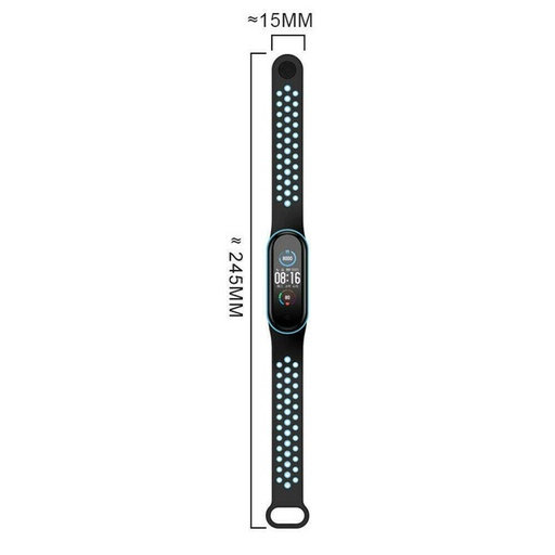 Xiaomi Mi Band 3/4/5/6 szilikon szíj, fekete/piros