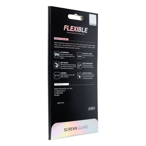 Apple iPhone 13 Pro Max / 14 Plus 5D flexibilis hybrid üvegfólia, átlátszó (fekete keret)