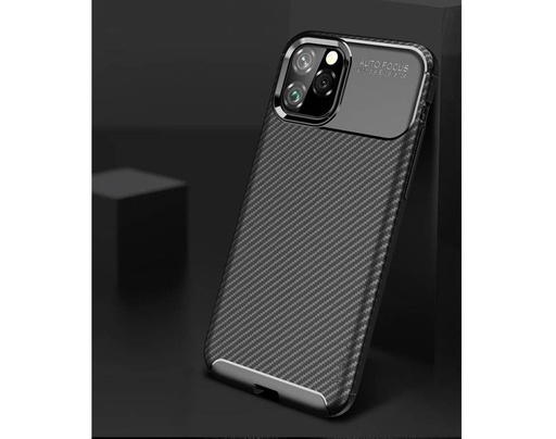 Apple iPhone 11 carbon fiber szilikon hátlap tok (Fekete)