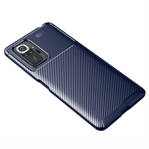 Xiaomi Redmi Note 10 Pro/Redmi Note 10 Pro Max carbon fiber szilikon hátlap tok, (Kék)
