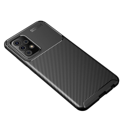Samsung Galaxy A52 4G/A52 5G/A52s 5G carbon fiber szilikon hátlap tok (Fekete)