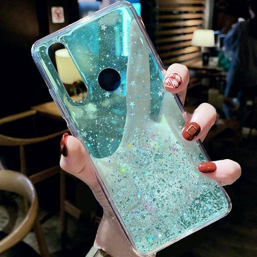 Samsung Galaxy A72 4G/A72 5G sequins glue glitter csillogós szilikon hátlap tok, (Menta)
