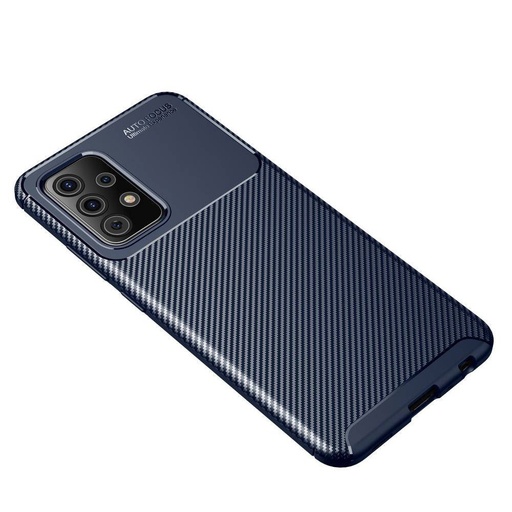 Samsung Galaxy A52 4G/A52 5G/A52s 5G carbon fiber szilikon hátlap tok (Kék)