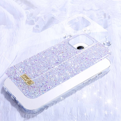 Apple iPhone 12/12 Pro Sulada luminous glitter hátlap tok (Lila)