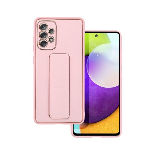 Samsung Galaxy A52 4G/A52 5G/A52s 5G bőr védőtok kihúzható állvánnyal, mágneses autós tartó kompatibilis (Rózsaszín)