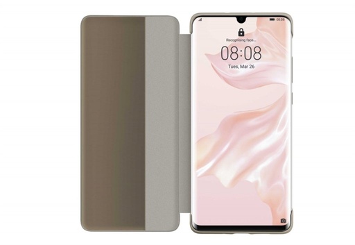 Huawei P30 Pro smart view flip gyári notesz tok, (khaki)