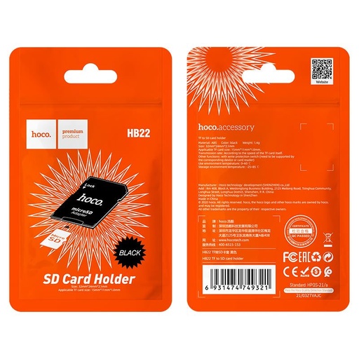 Hoco HB22 , MicroSD-SD kártya átalakító, fekete