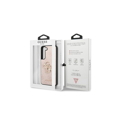 Samsung Galaxy S22+ Guess PU 4G Metal Logo tok (Rózsaszín) - GUHCS22M4GMGPI
