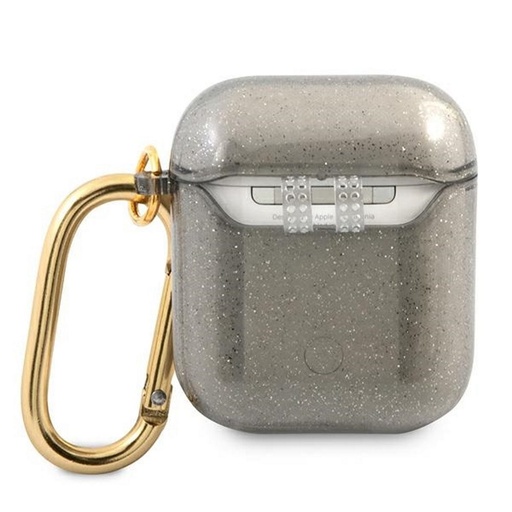 AirPods 1/2 Guess 4G TPU Glitter tok (Fekete) - GUA2UCG4GK