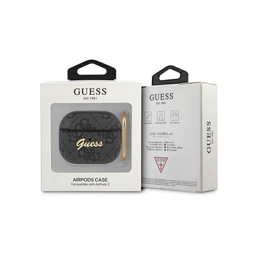 AirPods 3 Guess 4G Script PC/PU tok (Szürke) - GUA34GSMK