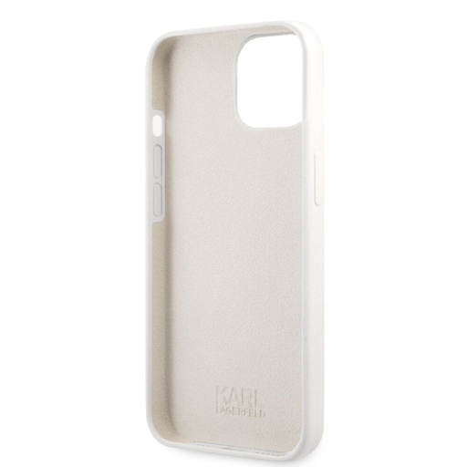 Apple iPhone 13 Pro Karl Lagerfeld & Choupette folyékony szilikontok (Fehér) – KLHCP13LSSKCW