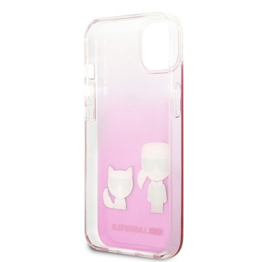 Apple iPhone 13 Pro Karl Lagerfeld PC/TPU Ikonik Karl and Choupette tok (Rózsaszín) – KLHCP13LCKTRP