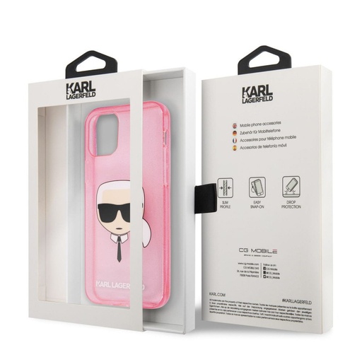Apple iPhone 13 mini Karl Lagerfeld Karl Glitter tok (Rózsaszín) – KLHCP13SKHTUGLP
