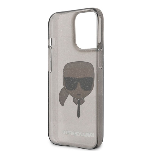 Apple iPhone 13 mini Karl Lagerfeld Karl Glitter tok (Fekete) – KLHCP13SKHTUGLB