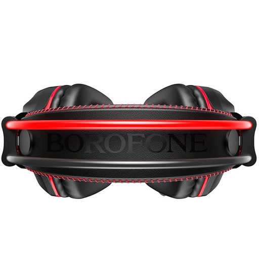 Borofone BO101 gamer fejhallgató,mikrofonnal, USB-A+USB-A+ 3.5mm csatlakozóval, led fénnyel, piros