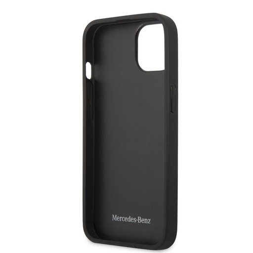 Apple iPhone 13 Mini Mercedes meshed bőr hátlap tok (Fekete) - MEHCP13SMBLBK