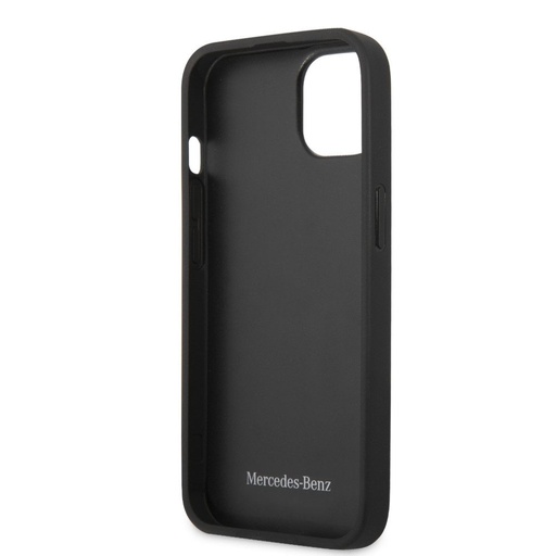 Apple iPhone 13 Mercedes bőr hátlap tok (Fekete) - MEHCP13MDELBK