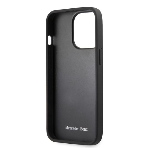 Apple iPhone 13 Pro Mercedes bőr hátlap tok (Fekete) - MEHCP13LDELBK