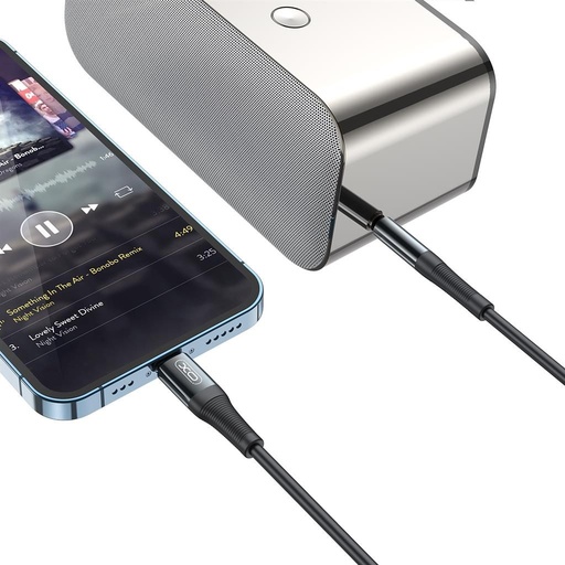 XO NB-R193A Lightning audio adapter (Fekete) – 3.5 mm–Lightning, 1 m