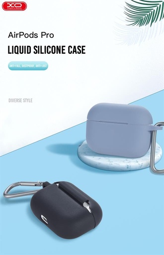XO F70 szilikon fülhallgató tok AirPods Pro-hoz akasztóval (Kék)