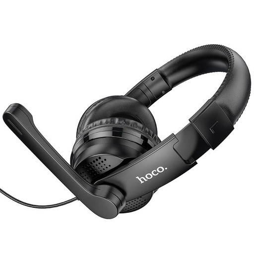 Hoco W103 vezetékes fejhallgató omnidirekcionális mikrofonnal, 3,5 mm-es csatlakozóval, 1,2 méteres kábellel, fekete