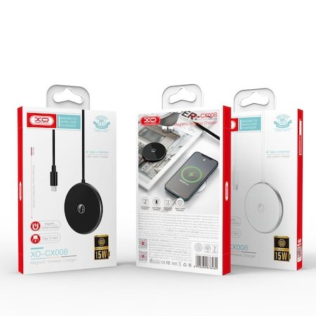 XO CX008 Magsafe kompatibilis vezeték nélküli töltő (max 15W), fekete