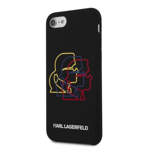 Apple iPhone 7/8/SE2020/SE2022 Karl Lagerfeld Liquid Glitter Gatsby tok (Fekete) – KLHCI8LGGKBK