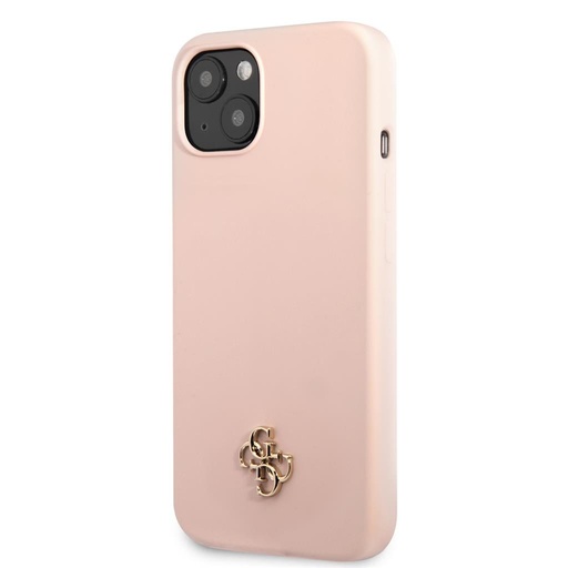 Apple iPhone 13 mini Guess 4G Silicone Metal Logo tok (Rózsaszín) - GUHCP13SS4LP