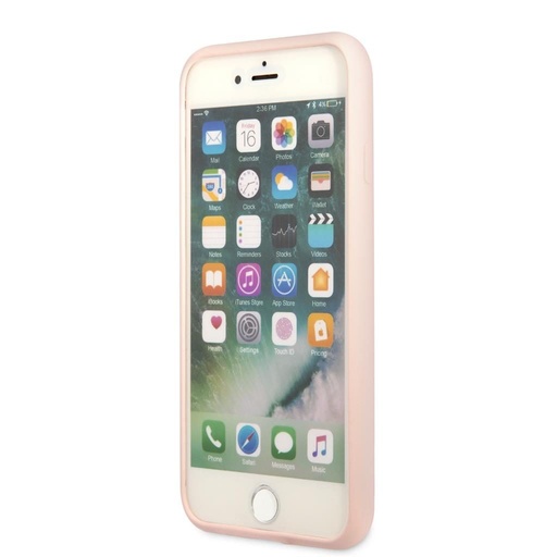 Apple iPhone 7 / iPhone 8 / iPhone SE 2020 / iPhone SE 2022 GUESS Silicon triangle prémium hátlap tok (Pink - GUHCI8SLTGP)