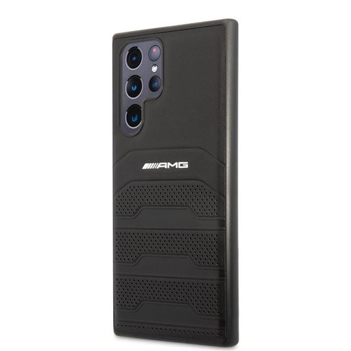 Samsung Galaxy S22 Ultra AMG bőr hátlap tok (Fekete) - AMHCS22LGSEBK