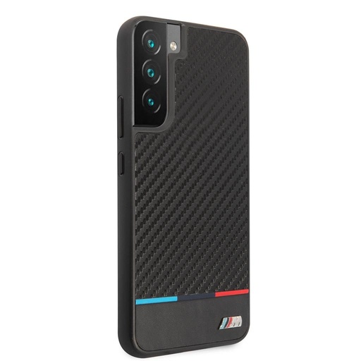 Samsung Galaxy S22+ BMW M PC/TPU tok – Tricolor Stripe (Fekete) - BMHCS22MTRTBK