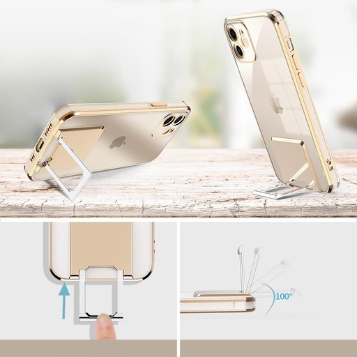 Apple iPhone 7/8/SE 2020/SE 2022 luxury kitámasztós hátlap tok (Fekete)