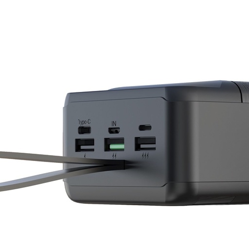 XO PR160 power bank 80000 mAh (Fekete) – gyorstöltés PD 20W + QC 22.5W, Lightning bemenet, 3 bemenet, 3 kimenet