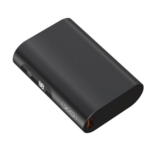 XO PR155 power bank 10000 mAh (Fekete) – fémházas, digitális kijelző, PD 20W + QC 22.5W, érintésérzékeny, mini kivitel