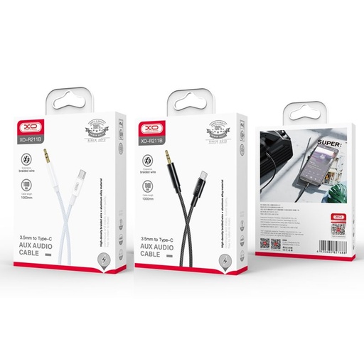 XO NB-R211B USB-C–3.5 mm audio kábel (Fekete)