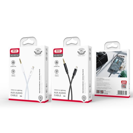 XO NB-R211A Lightning–3.5 mm audio kábel (Fehér–Kék)