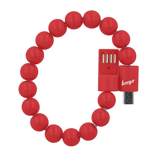 Beeyo karkötő microUSB kábel, piros