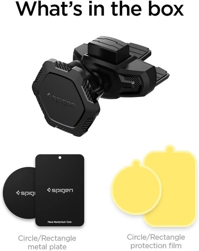 Spigen QS24 mágneses autós tartó (szellőzőre), fekete