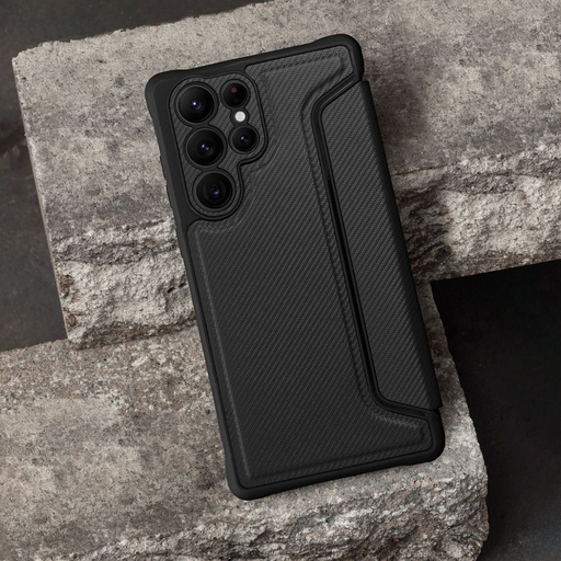 Apple iPhone 13 Pro Razor mágneses ütésálló notesz tok (Fekete)